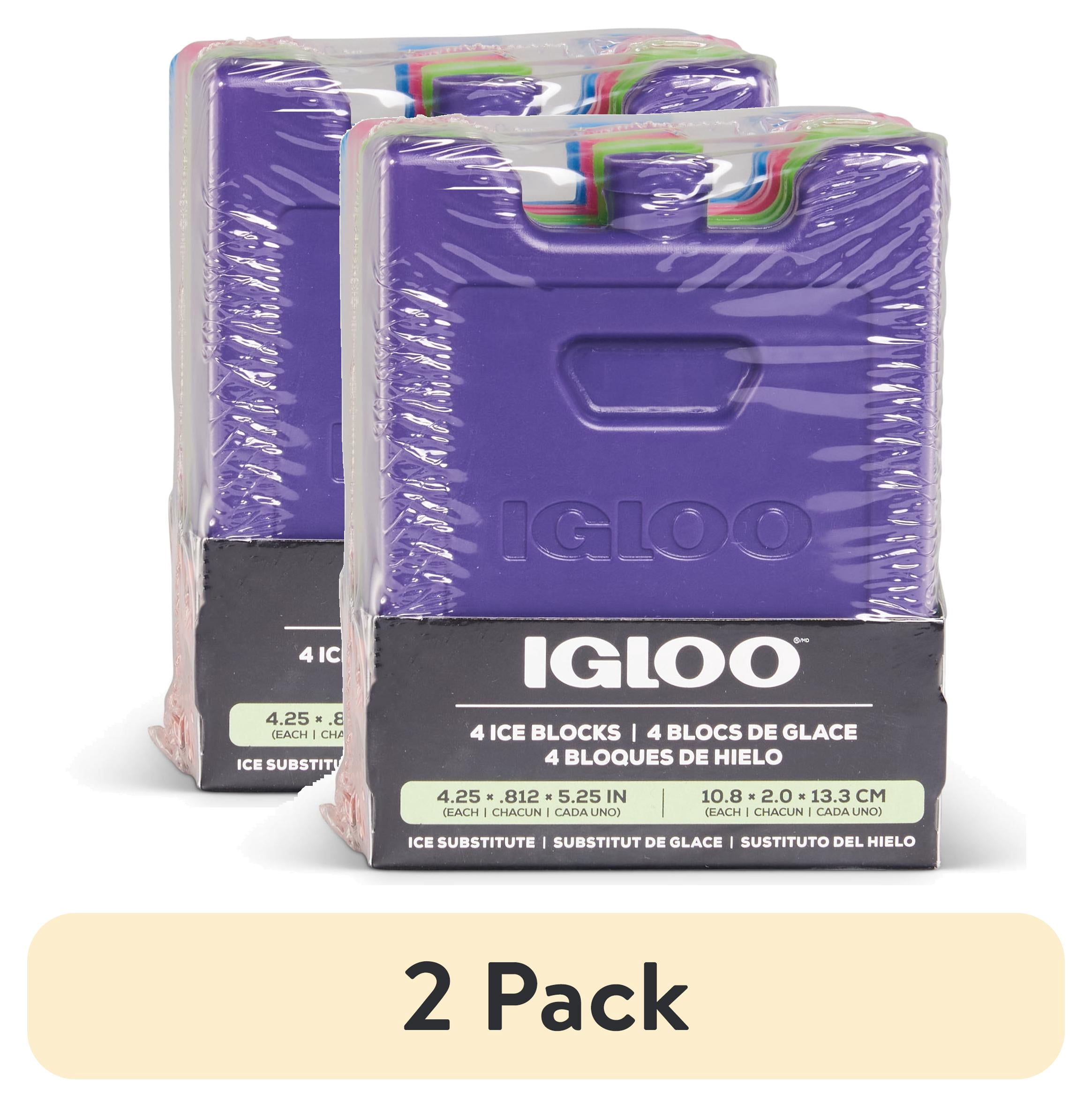 (2 pack) Igloo 4-Pack MaxCold Small Ice Freeze Block, Multi Color, Made for Portable Food Cooling