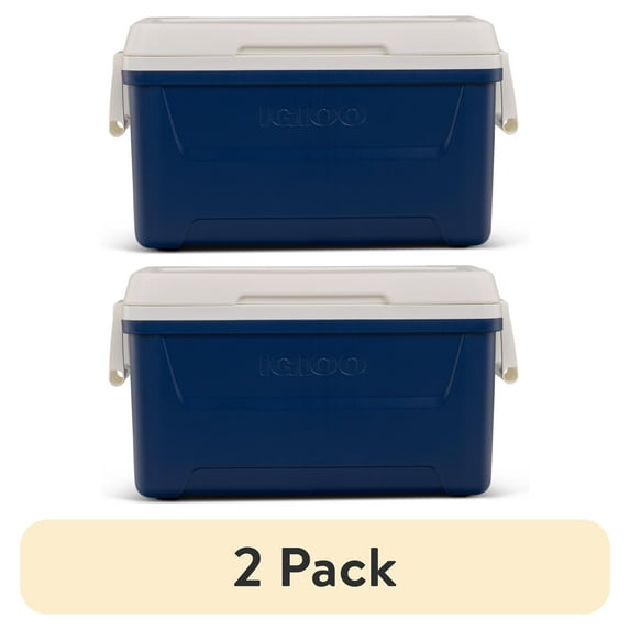 (2 pack) Igloo 48 QT Laguna Hard Sided Ice Chest Cooler, Navy