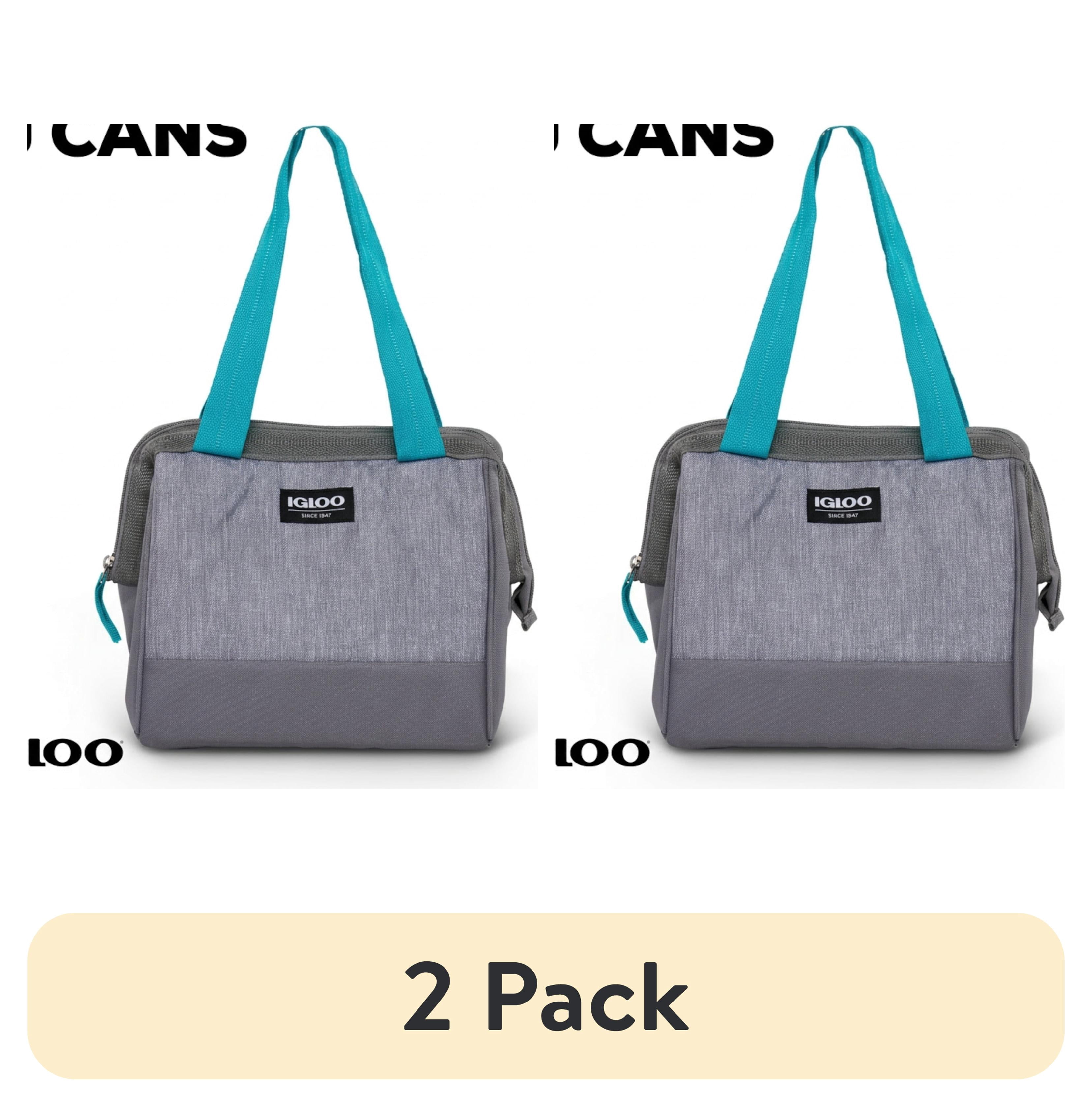 (2 pack) Igloo Leftover Tote Cooler Bag, 9 Can Capacity, Gray, Insulated Softside Cooler Bag Keeps Food and Drinks Cold