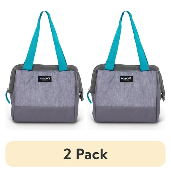 (2 pack) Igloo Leftover Tote Cooler Bag, 9 Can Capacity, Gray