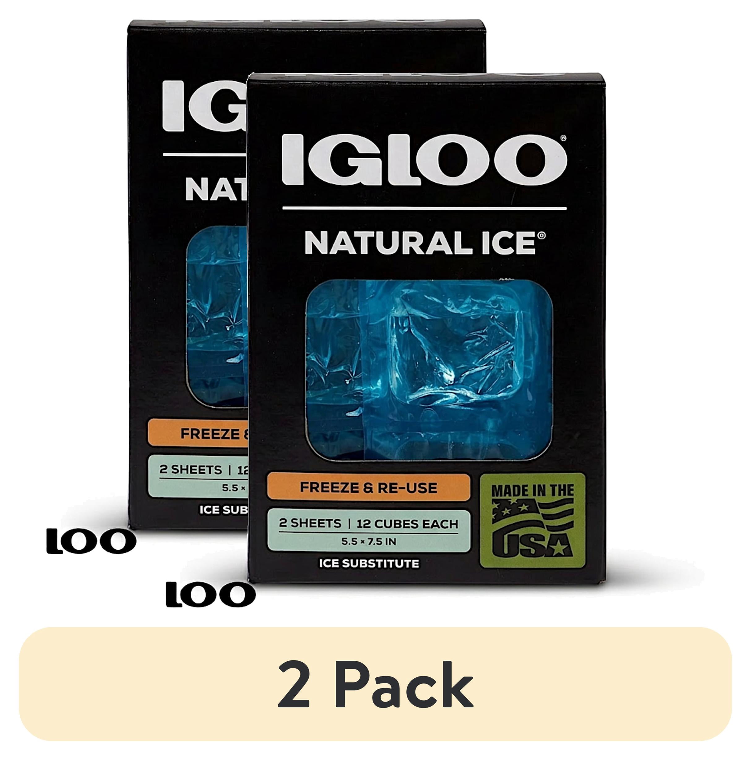 (2 pack) Igloo MaxCold Natural Ice 2 Pack (5" x 7" x1" per sheet), Perfect for Keeping School Lunches, Picnics, Drinks, or Work Lunches Cold