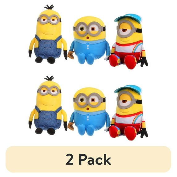 (2 pack) Illumination's Minions and Gru Small Plush 5-piece Collector Set, Kids Toys for Ages 3 Up, Gifts and Presents