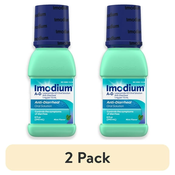 (2 pack) Imodium A-D Liquid Anti-Diarrheal Medicine, Mint Flavor, 8 fl. oz
