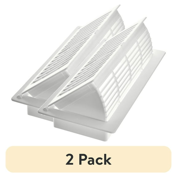 (2 pack) Imperial 4-inch x 10-inch White Plastic Pop Up Louvered, Floor Register, Rectangular, Household Vent Covers