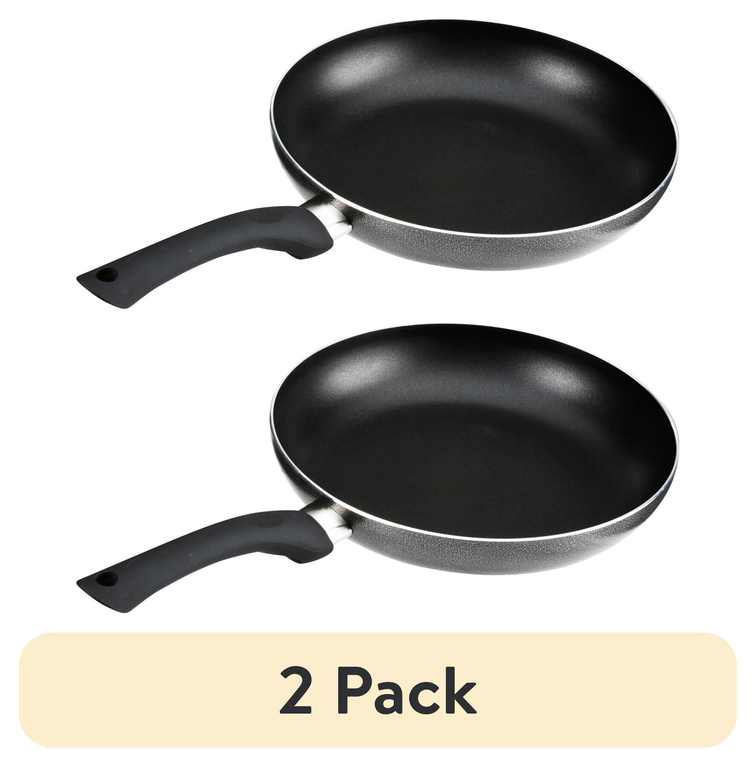 (2 pack) IMUSA 10in Charcoal Aluminum Nonstick Fry Pan with Soft Touch Handle, Black