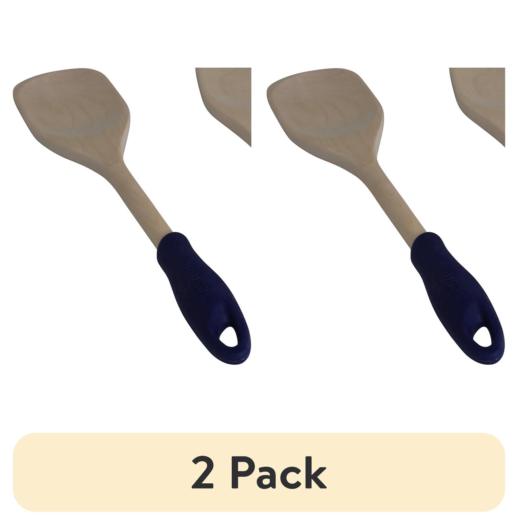 (2 pack) IMUSA  12in Wood Spoon with Silicone Grip, Small