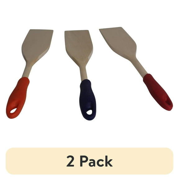 (2 pack) IMUSA  12in Wood Paddle with Silicone Grip, Large