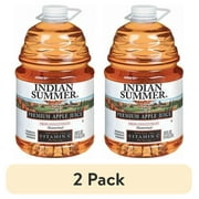 (2 pack) Indian Summer Premium Apple Juice, Made from Fresh Pressed Apples, 128 fl oz