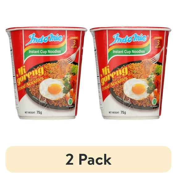(2 pack) Indomie Mi Goreng Instant Fried Noodles, 2.65 Oz Cup