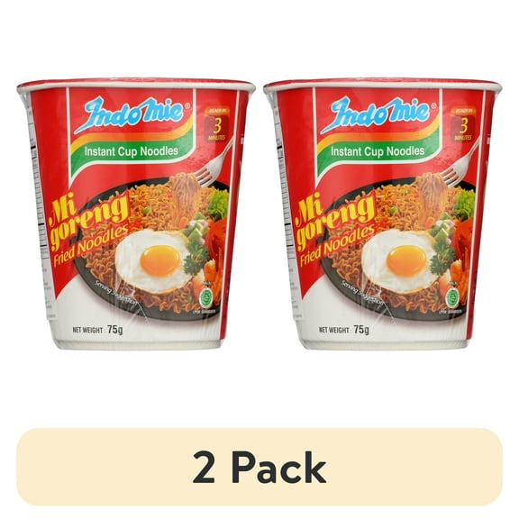 (2 pack) Indomie Mi Goreng Instant Fried Noodles, 2.65 Oz Cup