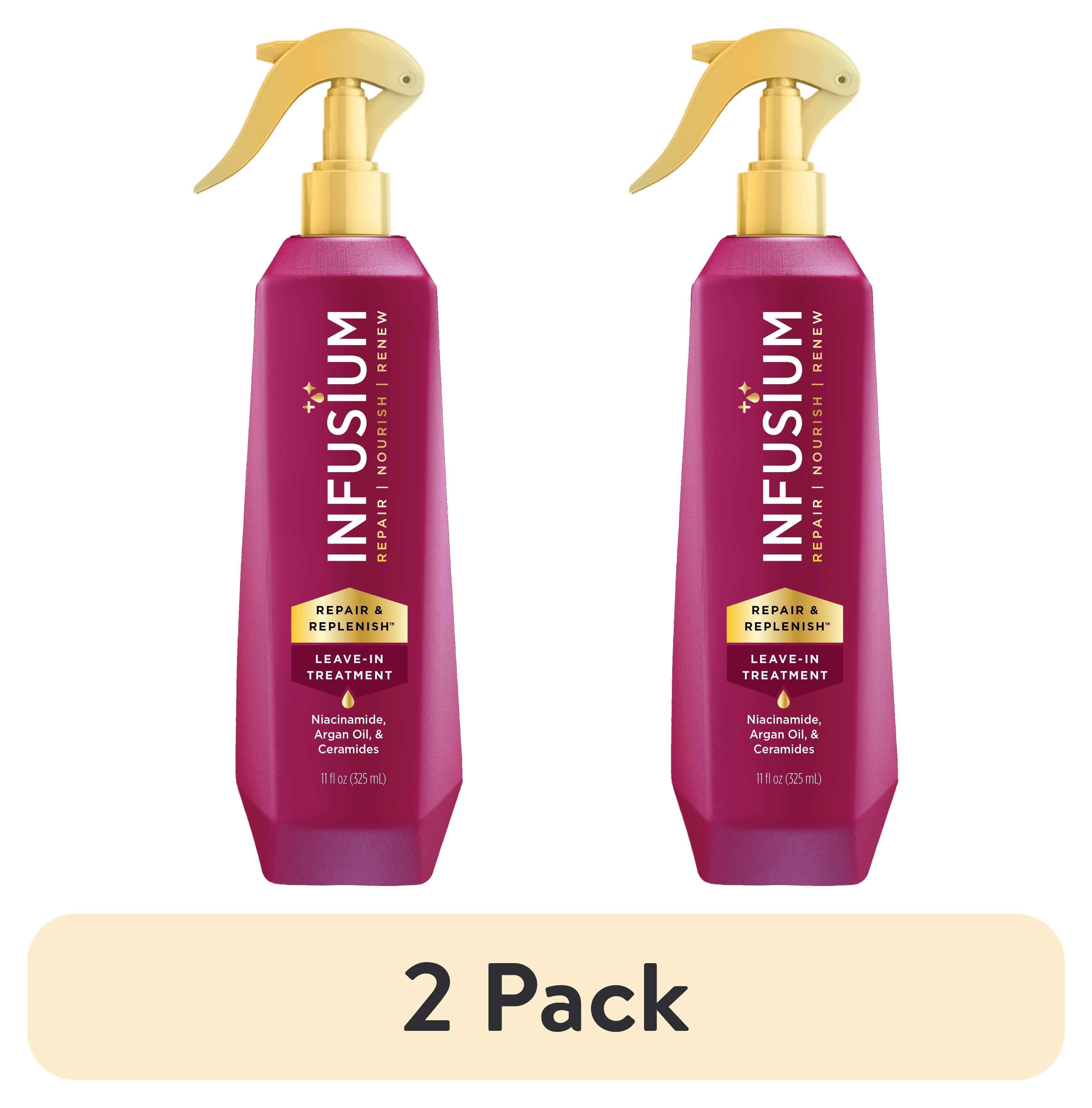 (2 pack) Infusium Repair & Replenish Leave-in Treatment Spray for All Hair Types, with Niacinamide, Argan Oil & Ceramides, 13 fl oz