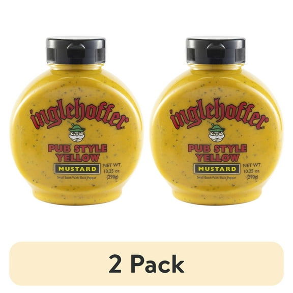 (2 pack) Inglehoffer Pub Style Yellow Mustard, 10.25 oz