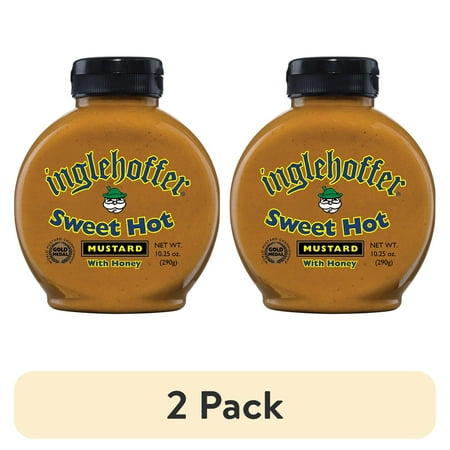 (2 pack) Inglehoffer Sweet Hot Mustard With Honey, 10.25 oz Bottle