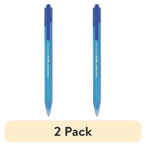 Paper Mate 1951253 InkJoy 100 RT 1 mm Retractable Ballpoint Pen - Blue Ink/Translucent Blue Barrel/Medium (1-Dozen)