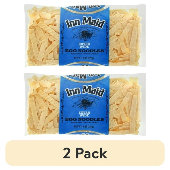 (2 pack) Inn Maid Extra Wide Egg Noodles, 8 oz. Bag