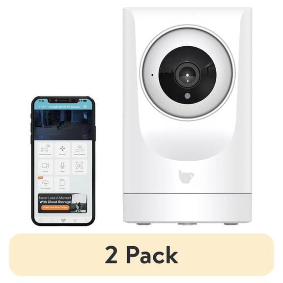 (2 pack) Instachew Purrsight 360° Smart Pet Camera, 1080P HD, Wireless, 2-Way Audio