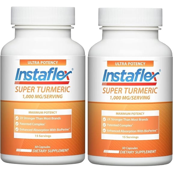 (2 pack) Instaflex Super Turmeric - 1000mg Turmeric Curcumin with BioPerine, Black Pepper Extract, 95% Curcuminoids, 30 count