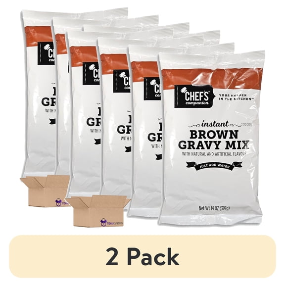 (2 pack) Chef's Companion Instant Brown Gravy Mix, 14 Oz Foodservice Bag | Pack of 4