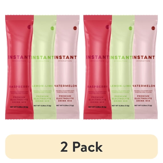 (2 pack) Instant Hydration Sugar Free Electrolyte Powder Variety Pack, 6 Sticks