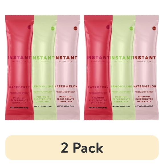 (2 pack) Instant Hydration Sugar Free Electrolyte Powder Variety Pack, 6 Sticks