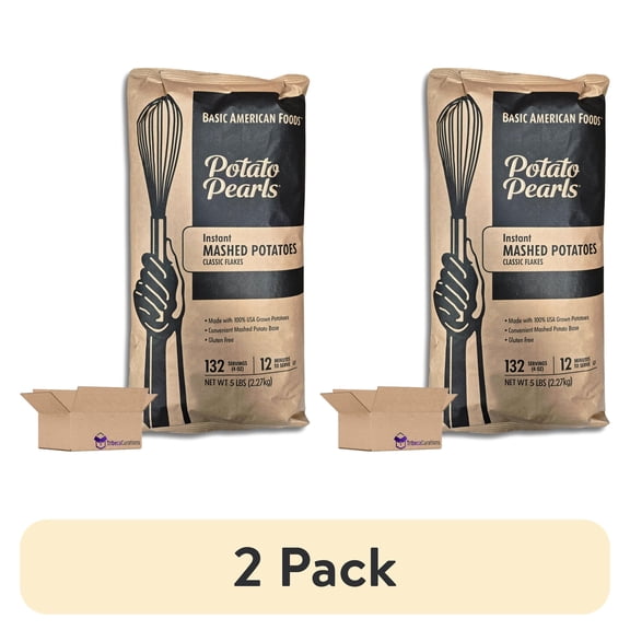 (2 pack) Instant Mashed Potatoes Classic Flakes Value Pack | 5 Pound Bulk Bag