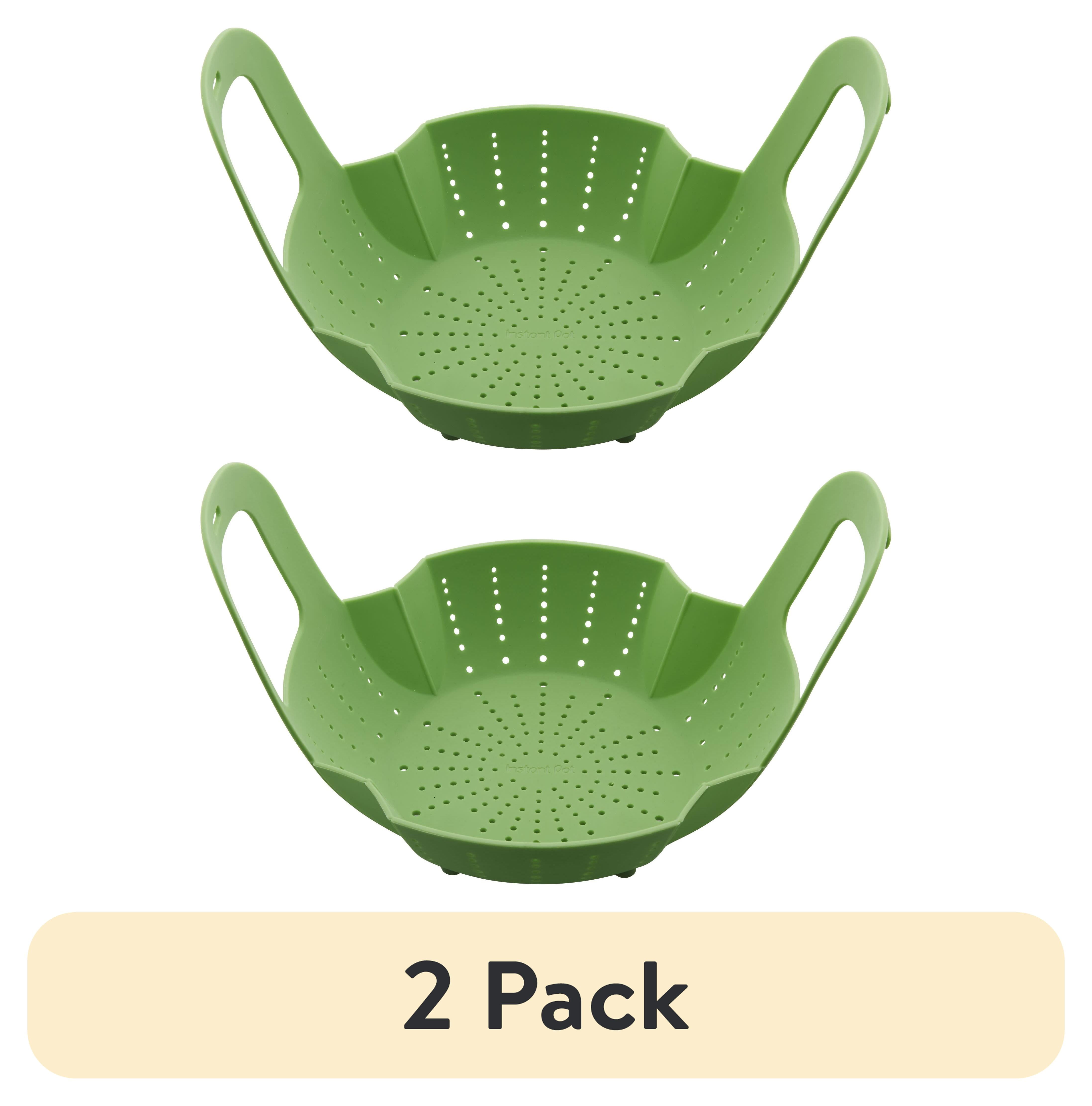 (2 pack) Instant Pot Steamer Basket Official Silicone Accessory, Compatible with 6-quart and 8-quart Cookers in Green