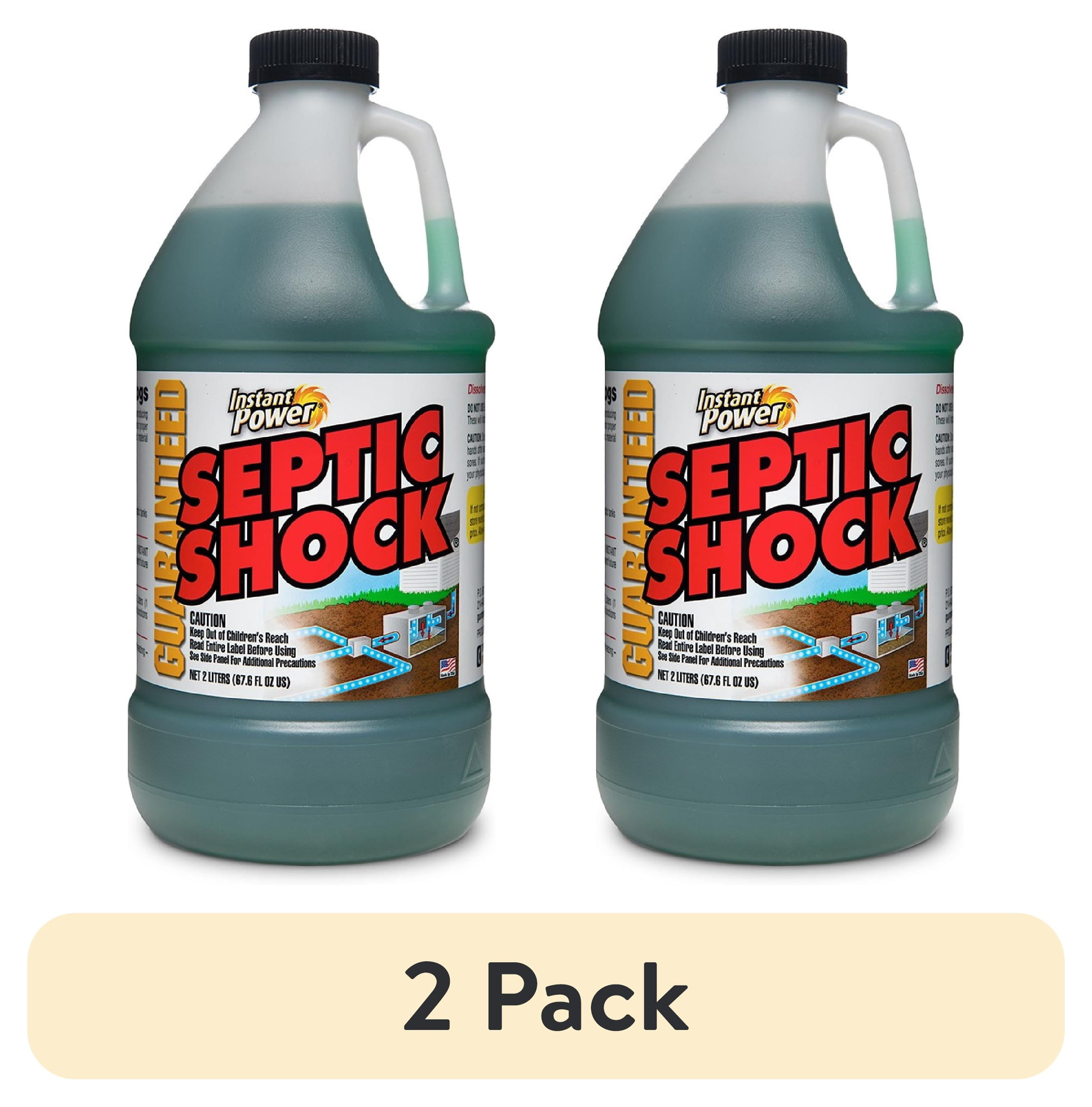 (2 pack) Instant Power Septic Shock, Super Charged for Clogged Septic System, 67.6 fl oz (2 Liter)