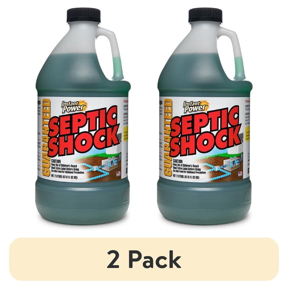 (2 pack) Instant Power Septic Shock, Super Charged for Clogged Septic System, 67.6 fl oz (2 Liter)