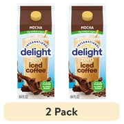 (2 pack) International Delight Zero Ready to Drink 0g Added Sugar, Mocha Iced Coffee, 64 fl oz Carton