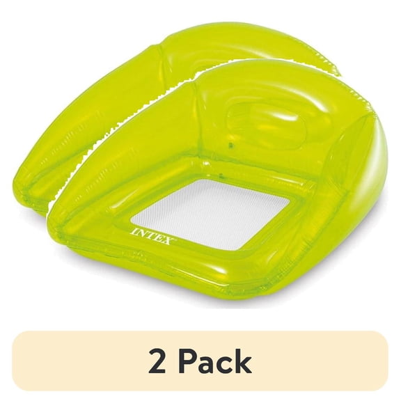 (2 pack) Intex Inflatable Green Transparent Pool Lounge Mat, 41" x 40"