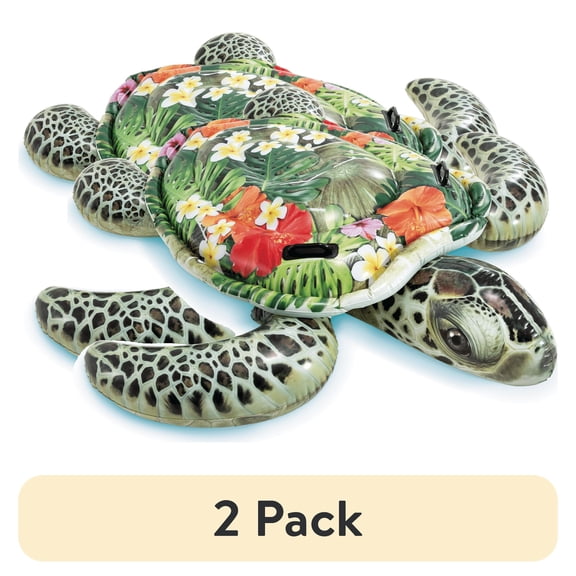 (2 pack) Intex Sea Turtle Ride-On Pool Float with Realistic Design