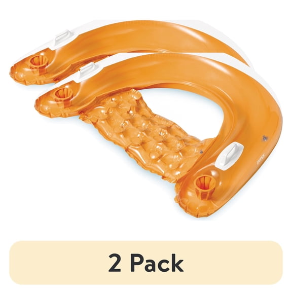 (2 pack) Intex Sit N Float Inflatable Lounge, Pool Float Designed for Swimming Pool, Age Group: Adults and Children 9 Years Old and Up, unisex, Assorted Colors