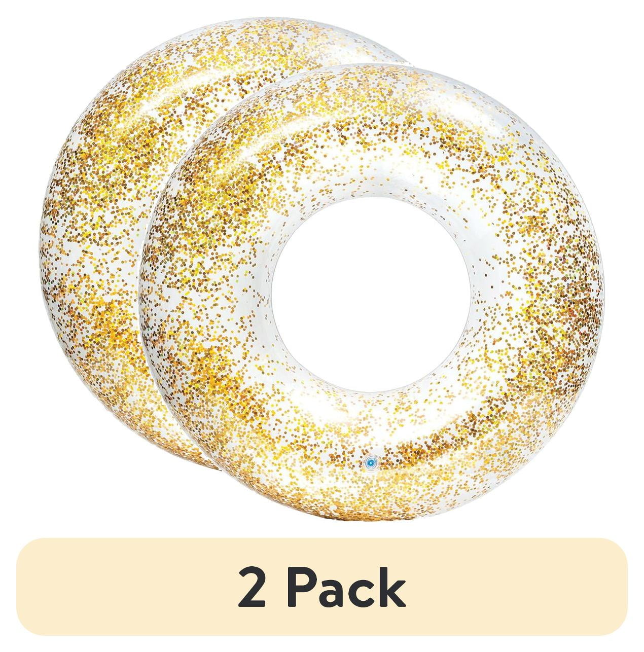 (2 pack) Intex 47" Transparent Sparkling Glitter Tube Pool Float Ages 9+