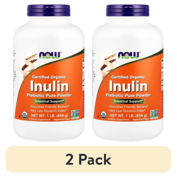(2 pack) Inulin Prebiotic Pure Powder, Organic - 1 lb.