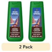 (2 pack) Limited Edition Irish Spring Grand Canyon Moisturizing Body Wash for Men, 24-hour Fresh, Face and Body Wash, Men’s Body Wash, Paraben Free, Refreshing Herbal Scent, 20 fl oz Bottle