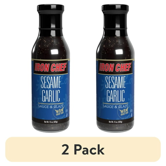(2 pack) Iron Chef Sesame Garlic Sauce & Glaze, 15 oz