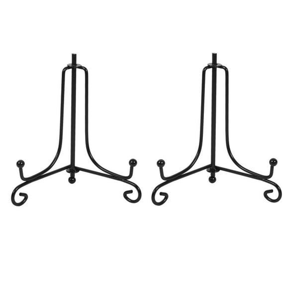 (2 pack)Iron Display Stand, Black Iron Easel Plate Display Photo Holder Stand, Cookbooks