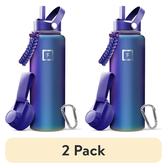 (2 pack) Iron Flask 40 oz Aurora Stainless Steel Water Bottle