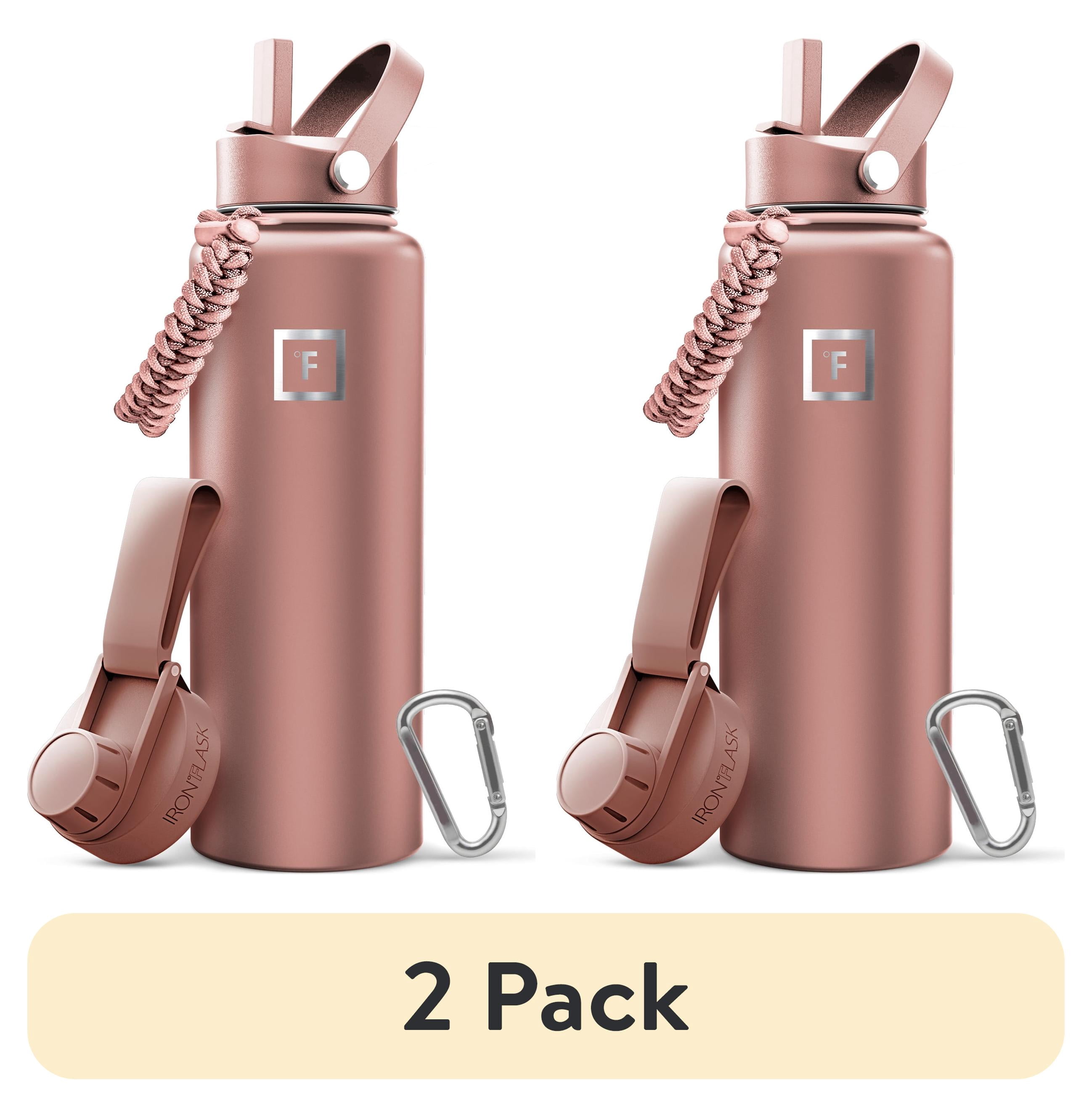 (2 pack) Iron Flask 40 oz Rose Gold Stainless Steel Water Bottle