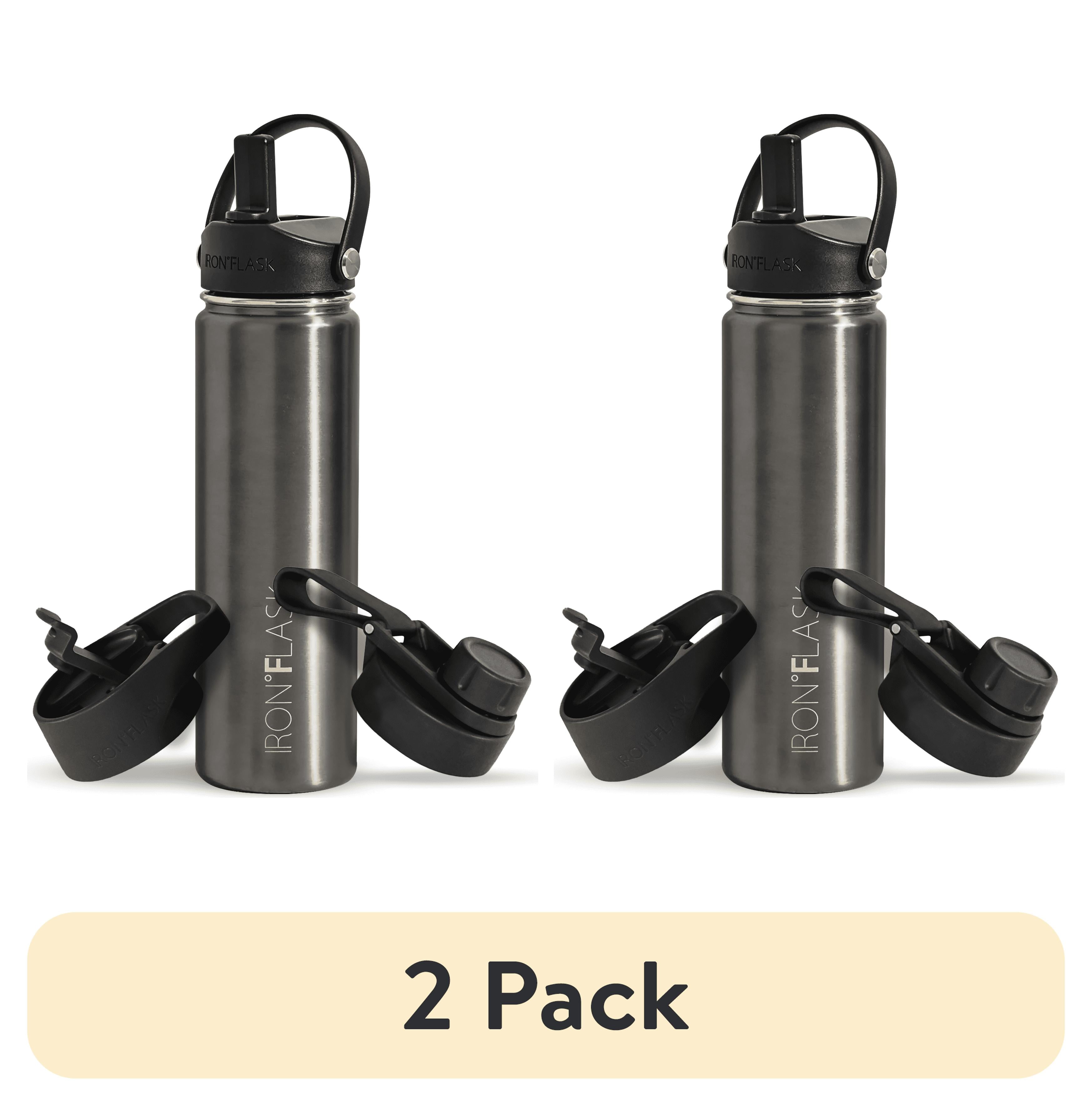 pack) Iron Flask Stainless Steel Water Bottle 22 oz Metallic