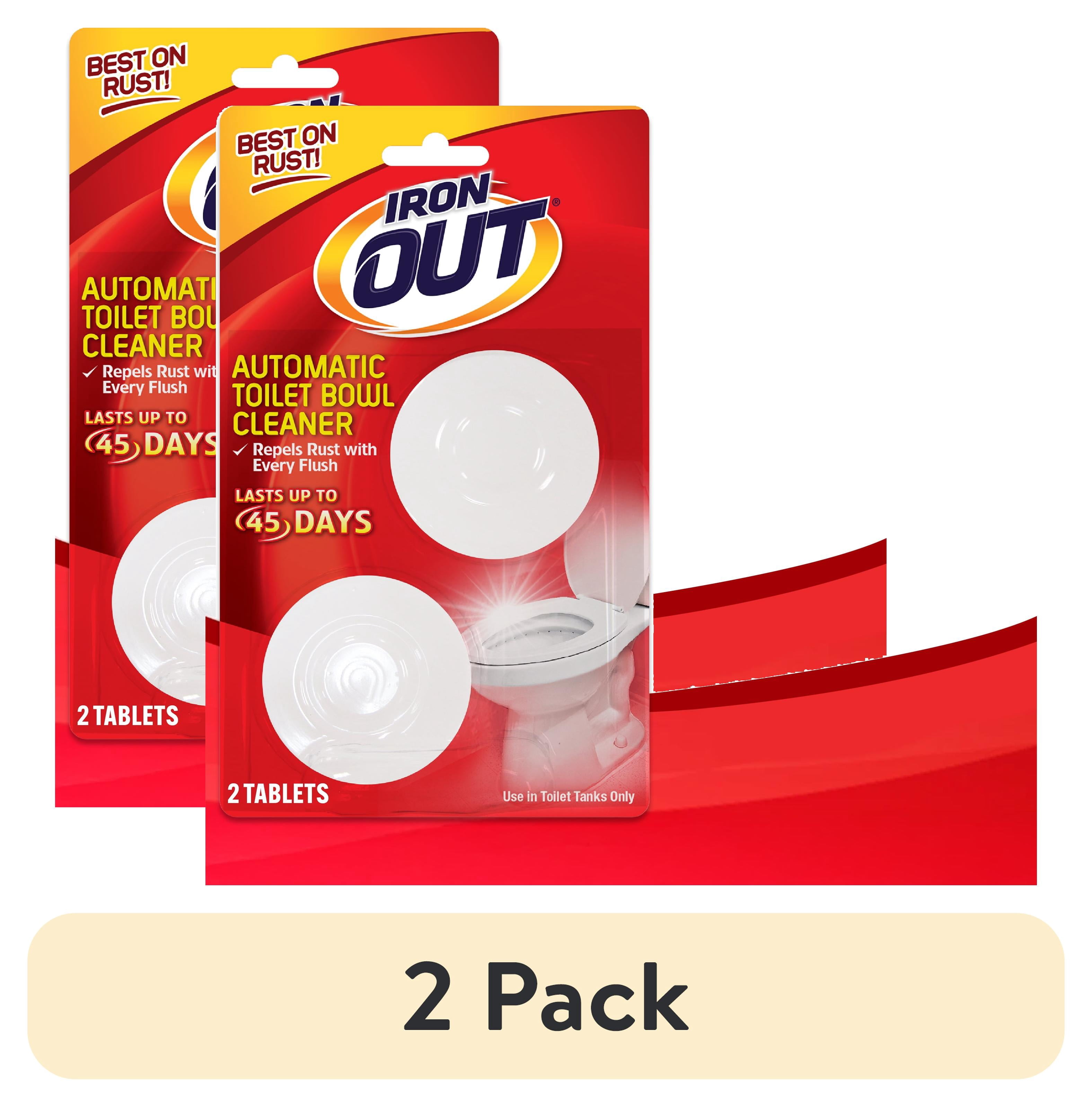 (2 pack) Iron OUT Automatic Toilet Bowl Cleaner Tablets, 2.5 oz, 2-Pack