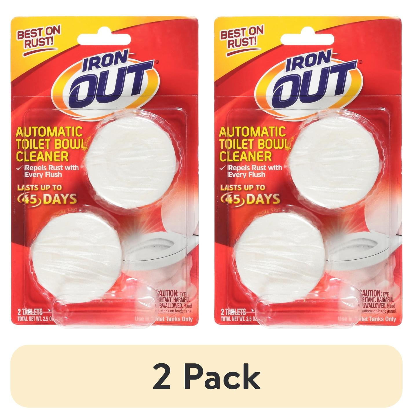 (2 pack) Iron OUT Automatic Toilet Bowl Cleaner Tablets, 2.5 oz, 2-Pack ...
