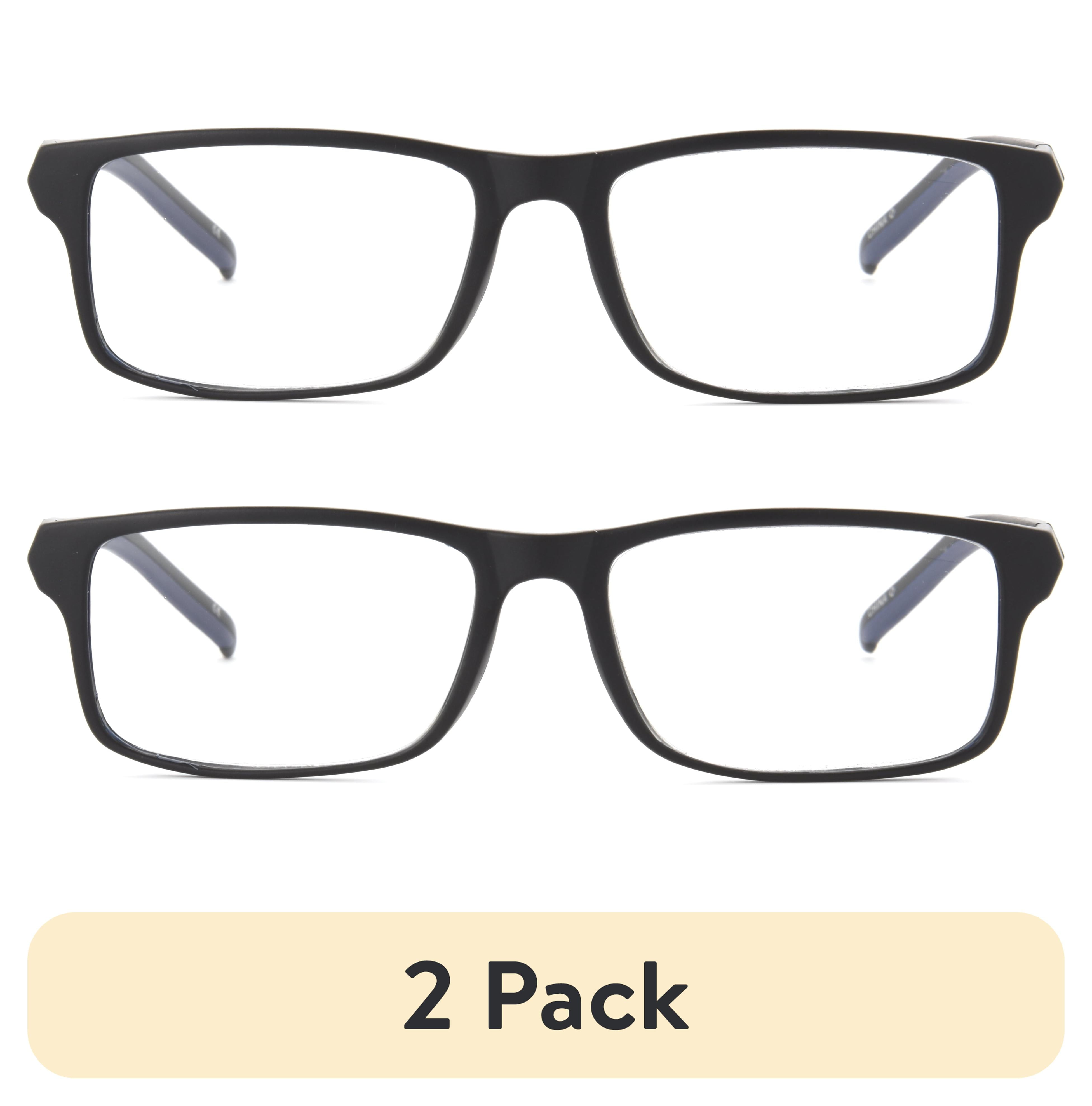 (2 pack) Ironman Rectangle Black Reading Glasses 1.25
