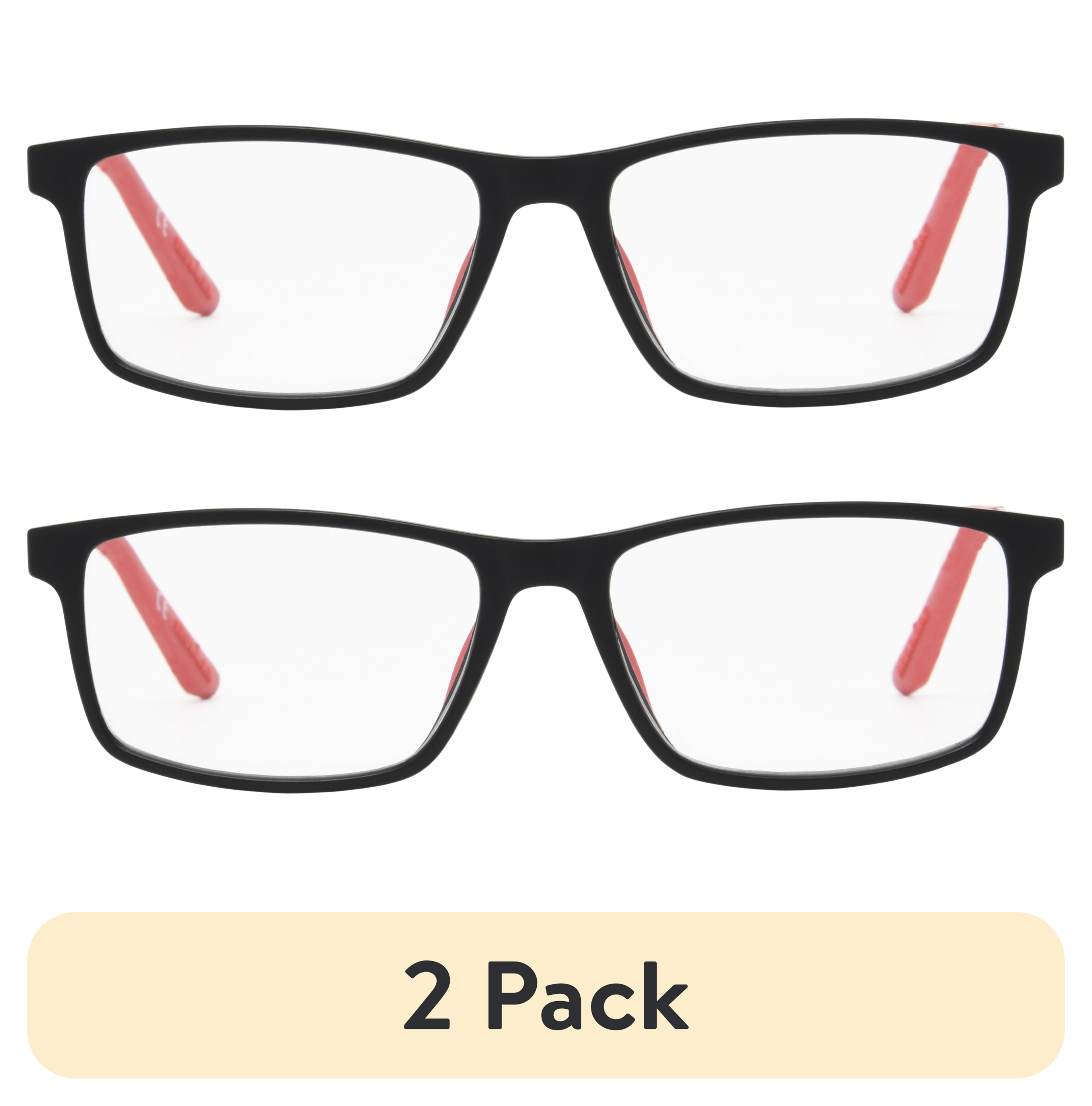 (2 pack) Ironman Rectangle Black/Red Reading Glasses 1.25