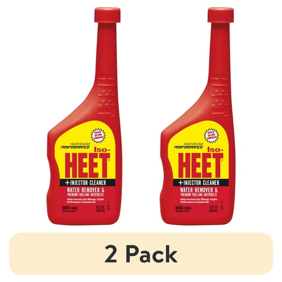 (2 pack) Iso-HEET Fuel-Line Antifreeze and Injector Cleaner 12 fl. oz - Premium Water Absorbing Formula