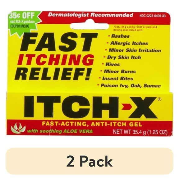 (2 pack) Itch-X Anti-Itch Gel Itch Relief 1.25 Oz Each