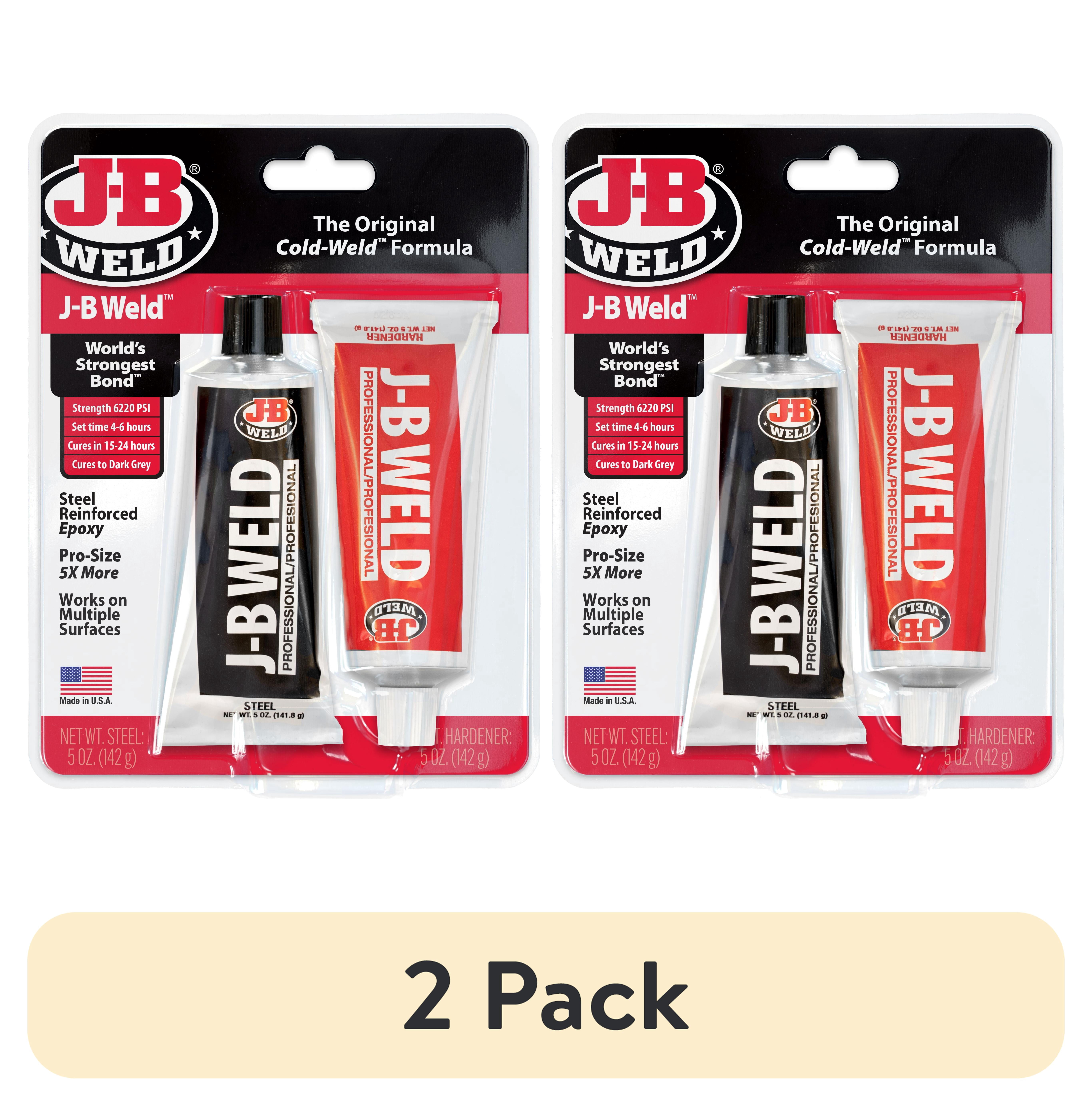 (2 pack) J-B Weld Professional Size Steel Reinforced Epoxy Dark Grey - Hardener and Steel pack - 10 oz