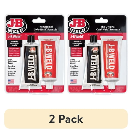 (2 pack) J-B Weld Professional Size Steel Reinforced Epoxy Dark Grey - Hardener and Steel pack - 10 oz