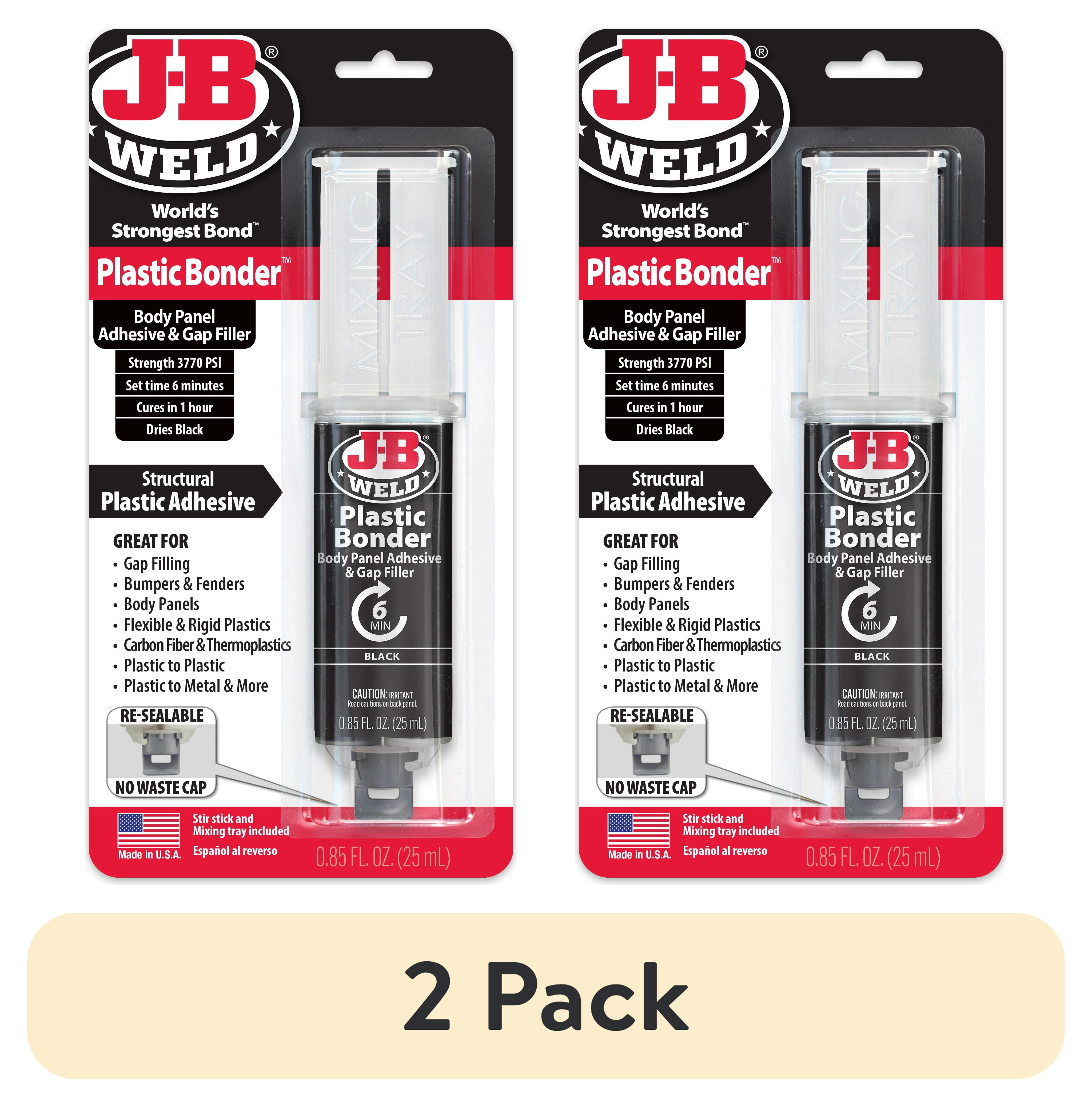 (2 pack) J-B Weld Plasticbonder Black Syringe Epoxy Adhesive 25 ml