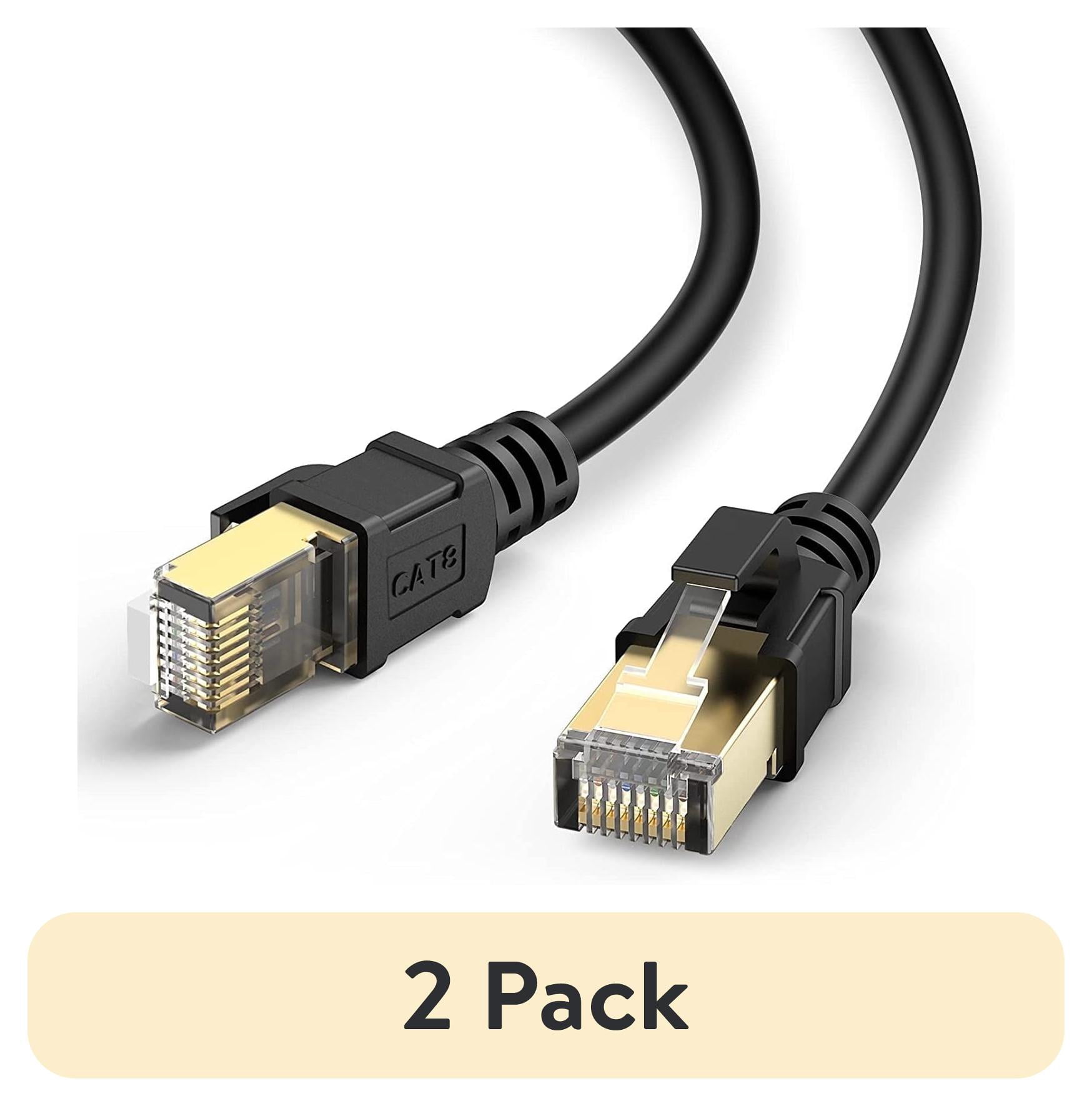 (2 pack) (2 pack) J&D Cat8 High-Speed Ethernet Patch Cable, Gold-Plated ...